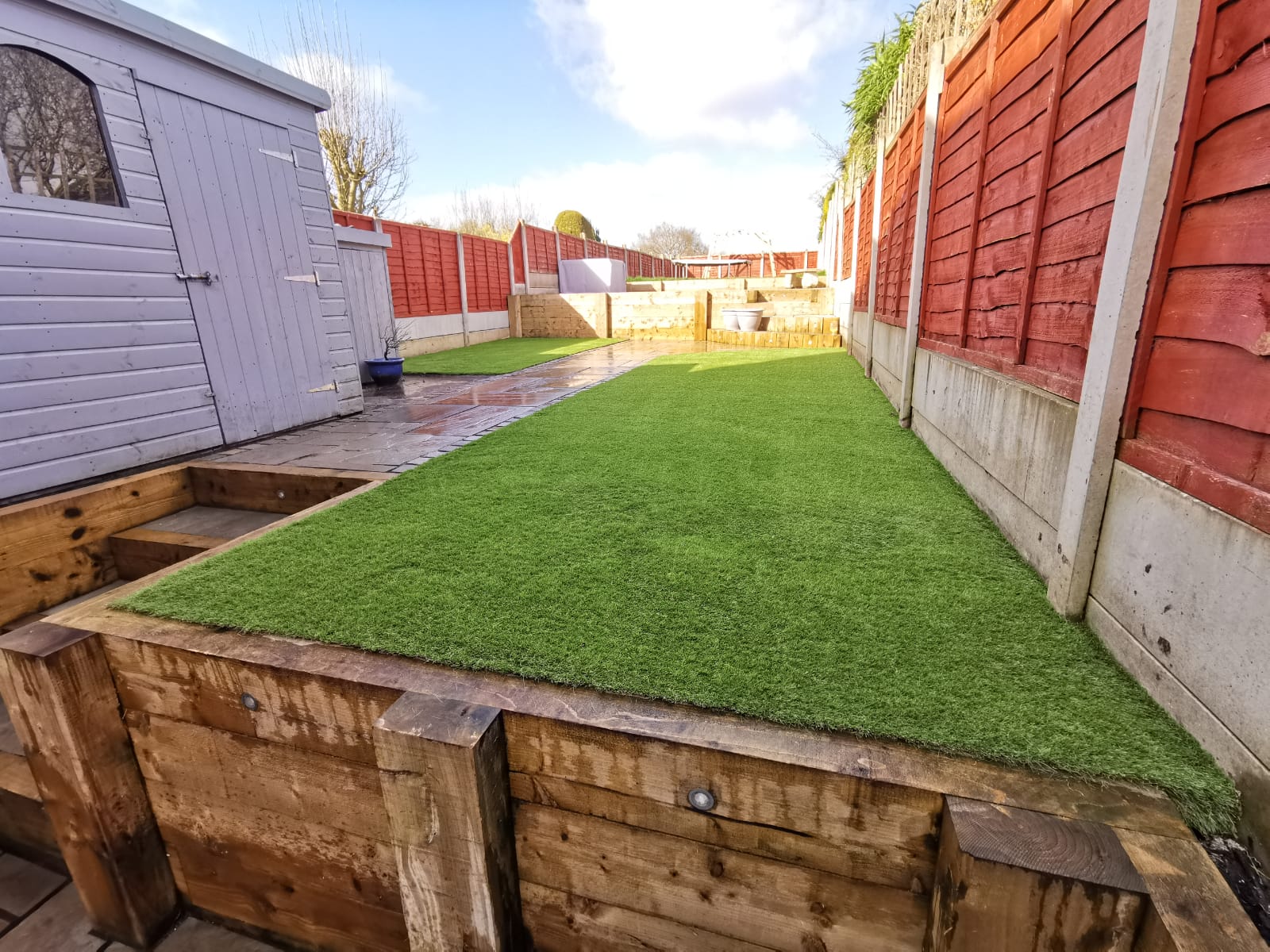 Raised area with Artificial Grass