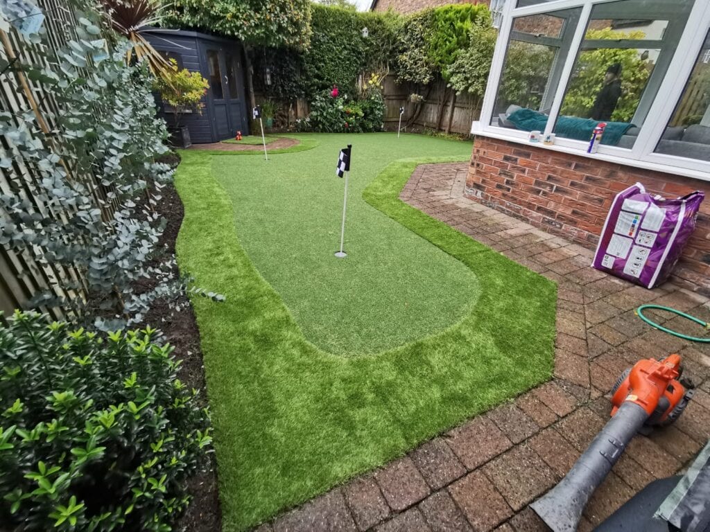 Small area putting green fit into a garden
