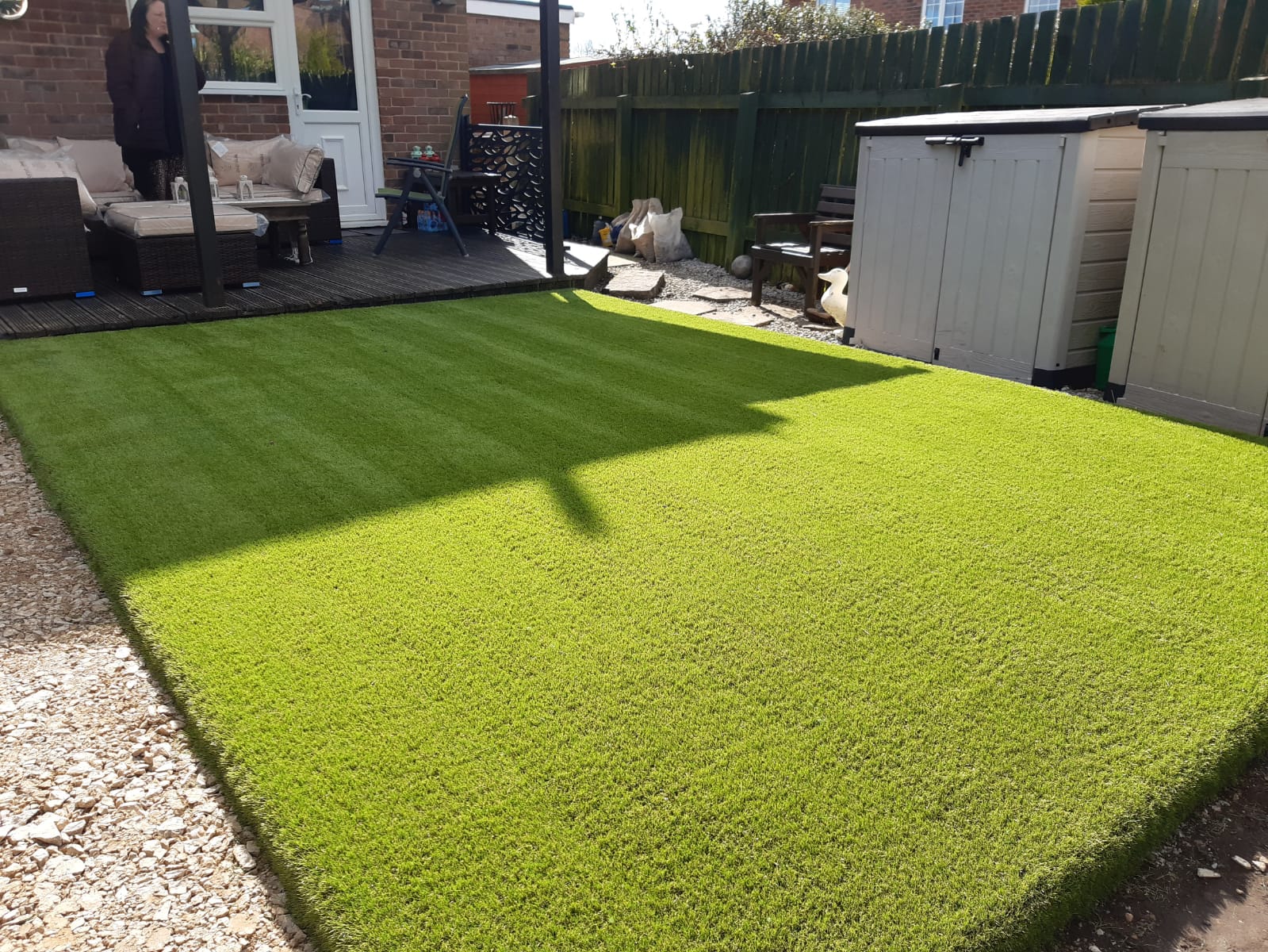 Completed small area install of artificial grass.